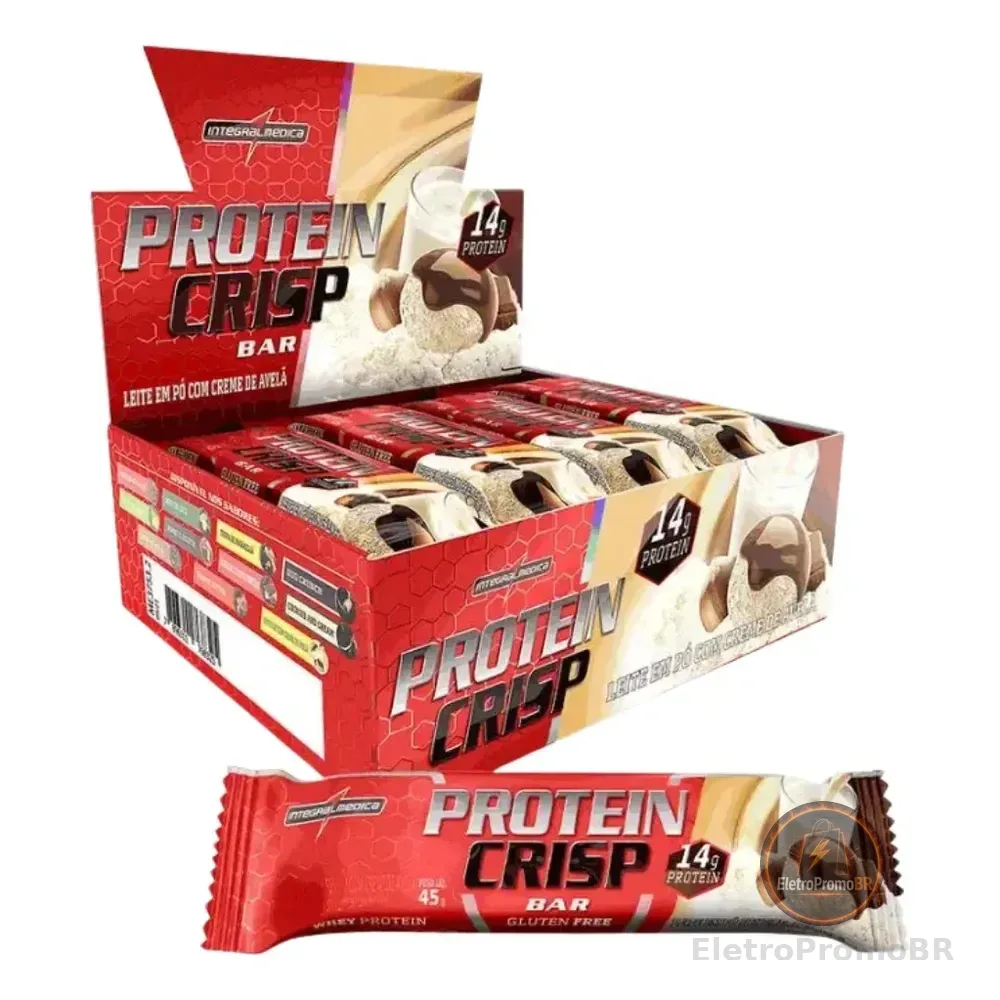 Protein Crisp Bar Ninho Creme De Avelã 12 Und Integralmédica Leite Em Pó Com Creme De Avelã