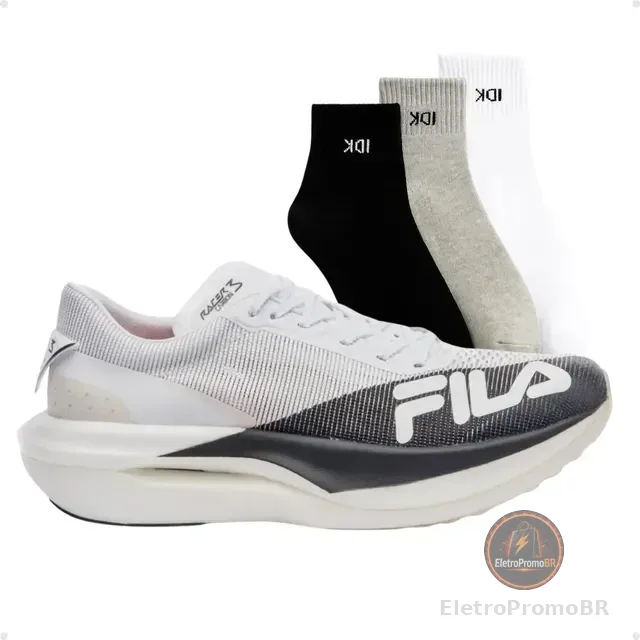 Tênis Fila Racer Carbon 3 Corrida Placa Carbono + Kit Meia