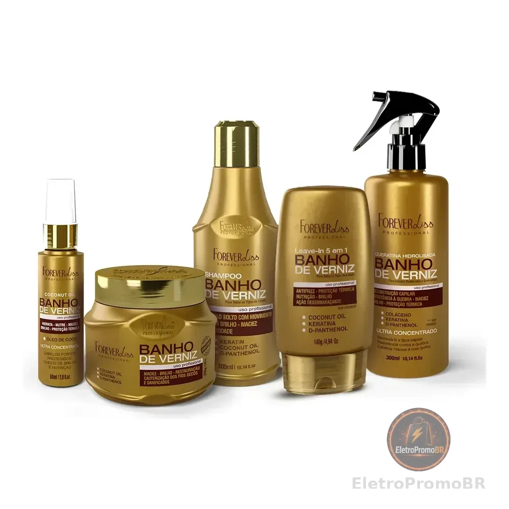 Kit Banho De Verniz Completo Brilho Extremo Forever Liss