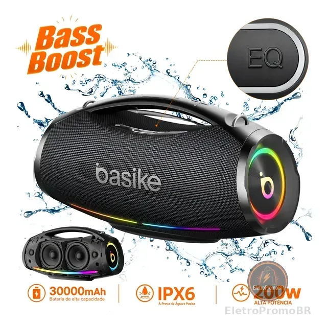 200w Caixa De Som Bluetooth Portátil 36h Tws Ipx6 Boombox