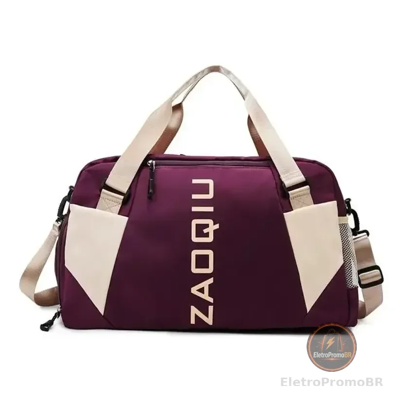 Bolsa Mala De Mão 10kg Feminina De Bordo Viagem Grande Cor Vinho Liso