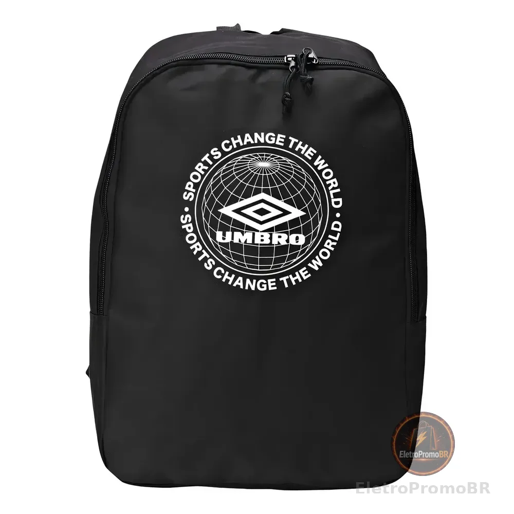 Mochila Masculina Umbro Change The World Preto Executiva Desenho Do Tecido Lisa Liso
