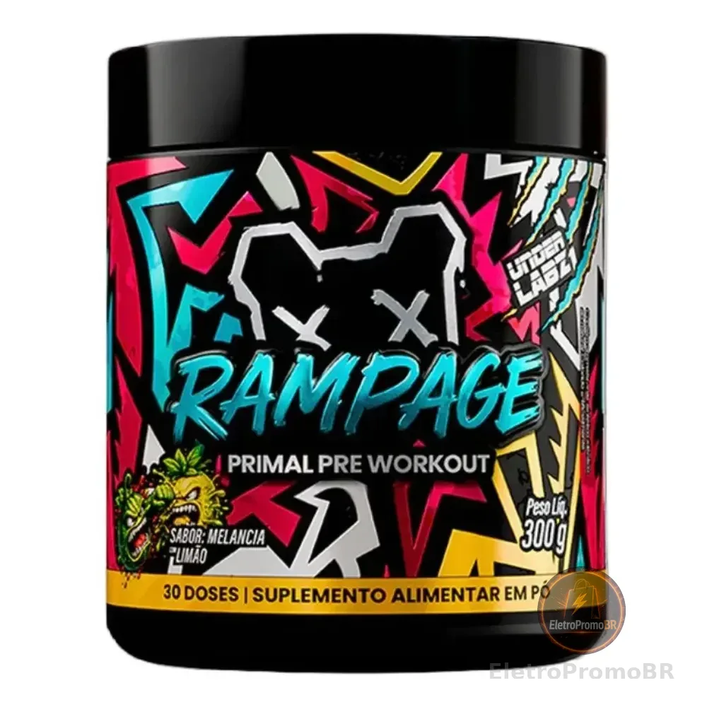 Rampage Pre Treino Melancia Limao 300g - Under Labz Melancia E Limão