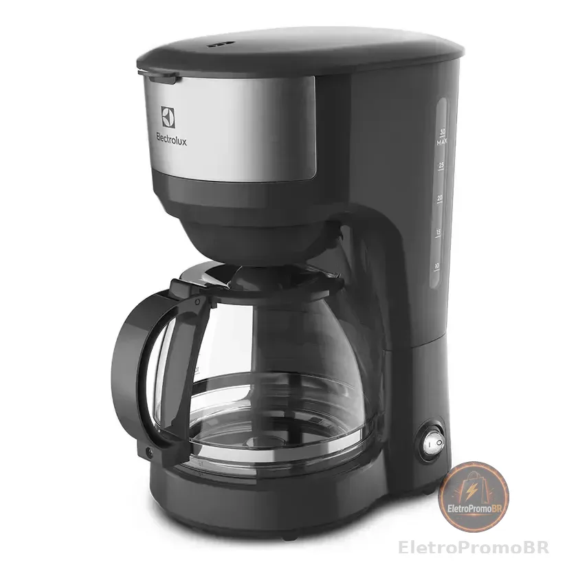 Cafeteira Elétrica Ecm20 30 Xícaras Efficient Função Manter Aquecido Cor Inox Preta Electrolux 127v
