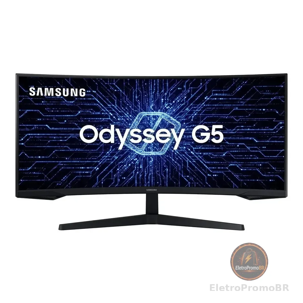 Monitor Gamer Samsung Odyssey G5 34  Ultrawide 165hz 1ms Hdr10 Hdmi Freesync Premium Preto 127/220v