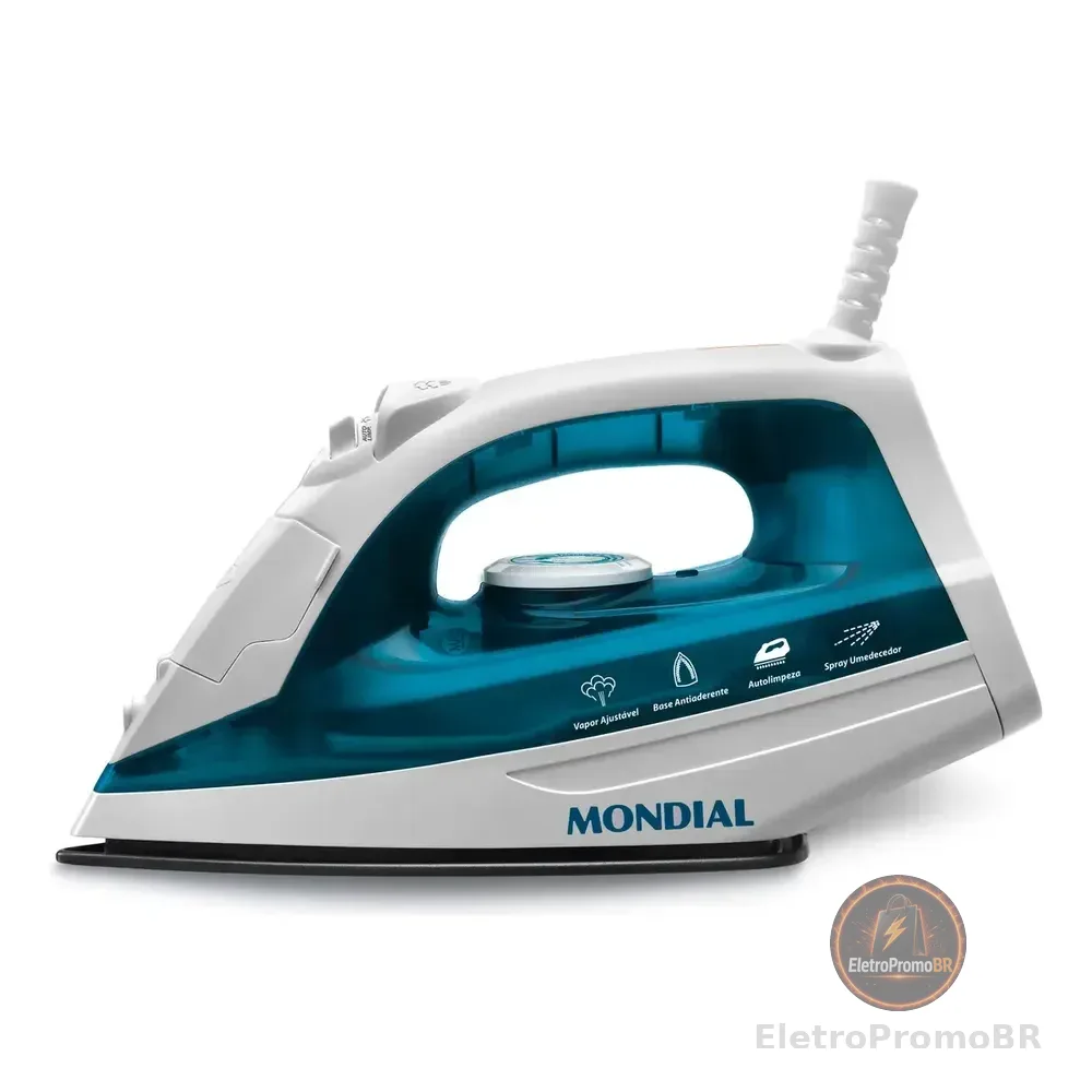 Ferro A Vapor, Mondial, 1200w - F-32 Branco/azul 220v