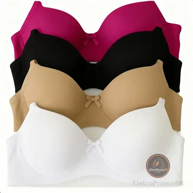 Sutiã Com Bojo - Kit 4 Peças Premium Conforto Oferta Do Dia!