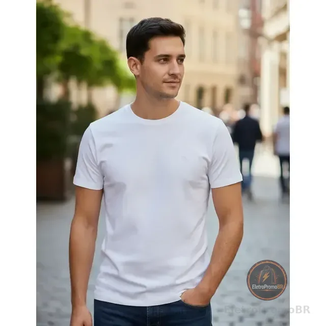 Camiseta Masculina Básica Slim Algodão - Várias Cores Ogochi