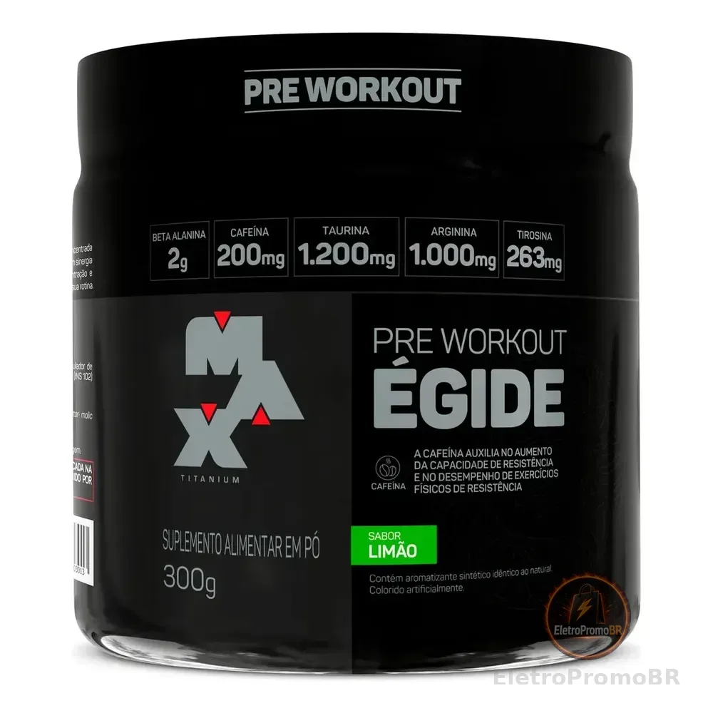 Pre Treino Égide 300g Sabor Limão Suplemento Em Pó Pré Treino Max Titanium