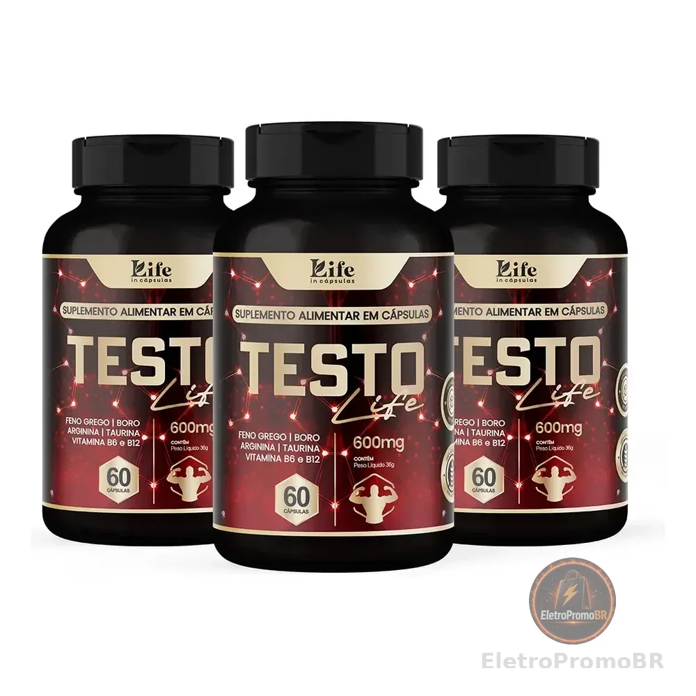 Testolife 180 Cáps Aumenta, Engrossa & Mais Força & Potência Sem Sabor