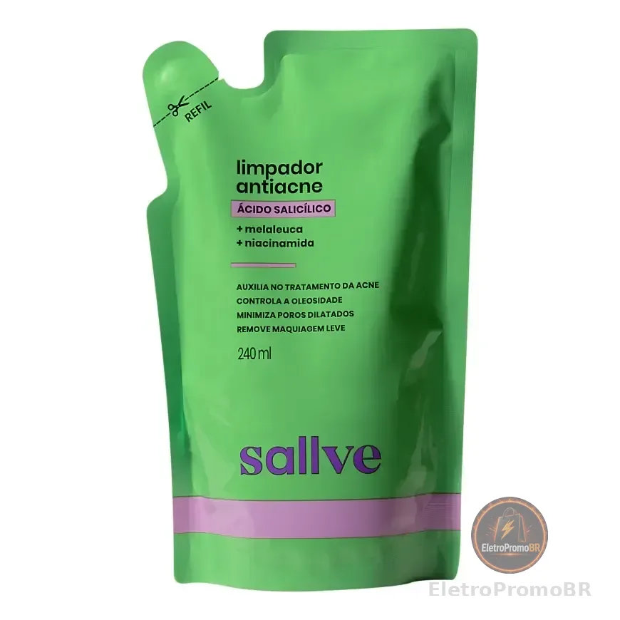 Refil Limpador Facial Antiacne Sallve 240ml Momento De Aplicação Dia/noite Tipo De Pele Oleosa