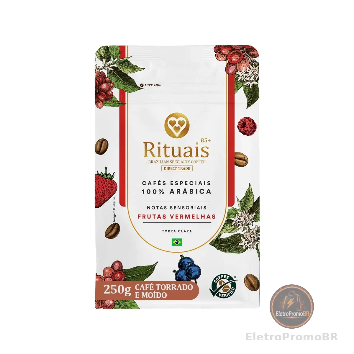 3 Corações Café Torrado e Moído Rituais 85+, Aroma Frutas Vermelhas, 250g