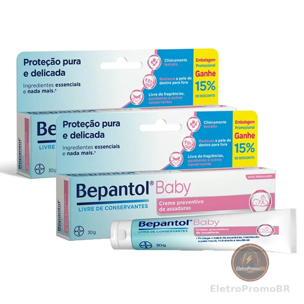 Kit 2 Bepantol Baby Creme Preventivo de Assaduras para Bebês 30g com 15% de Desconto
