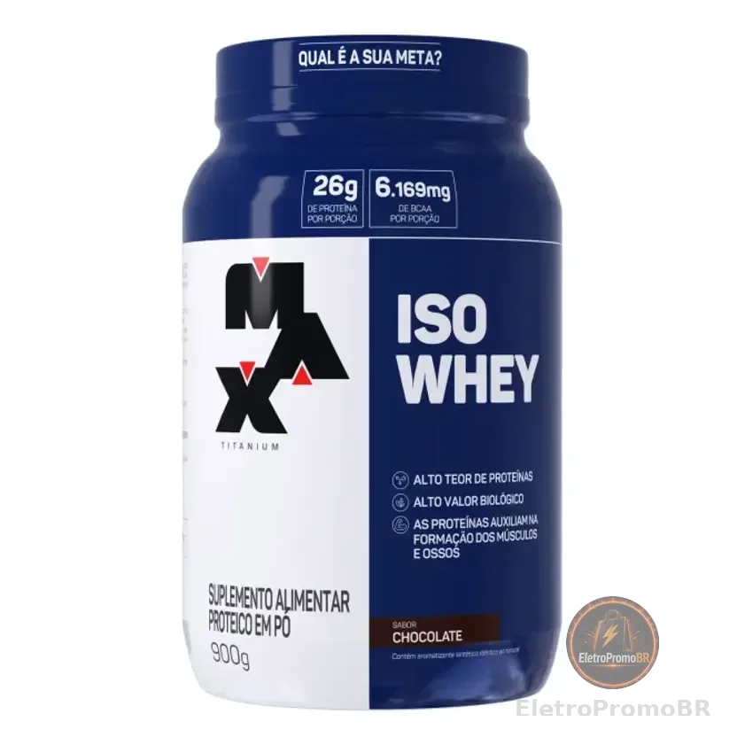 Whey Protein 900g Iso Whey Max Titanium Chocolate Proteína Isolada