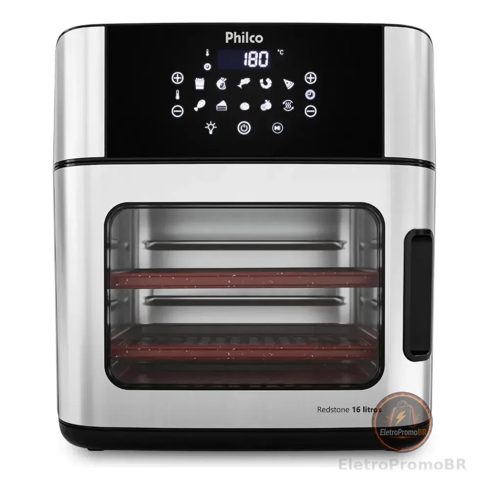 Fritadeira Air Fryer Philco Paf16a 4 Em 1 Painel Digital 16l Preto 127v