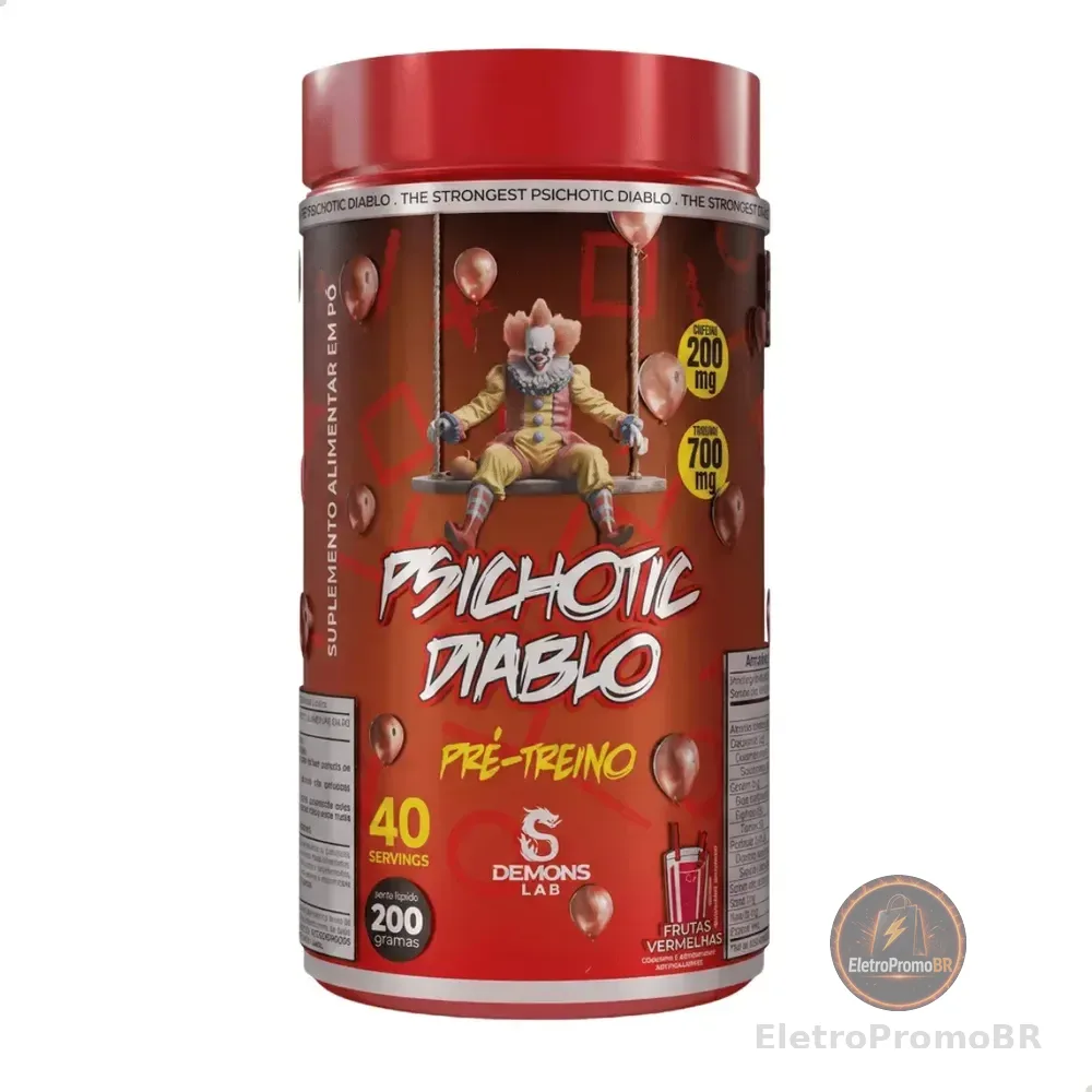 Pré Treino Psichotic Diablo 200g - Demons Lab Frutas Vermelhas