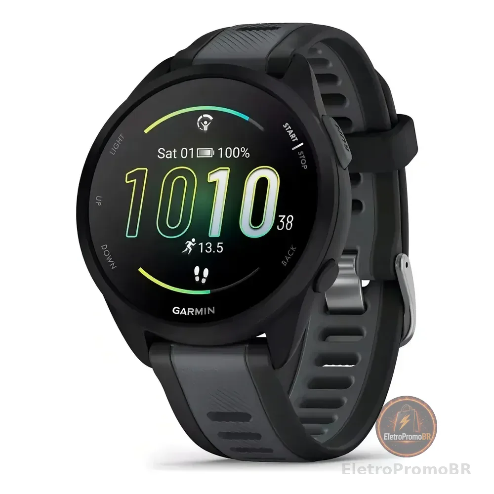 Relógio Garmin Forerunner 165 Amoled Preto Desenho Da Pulseira Mesh