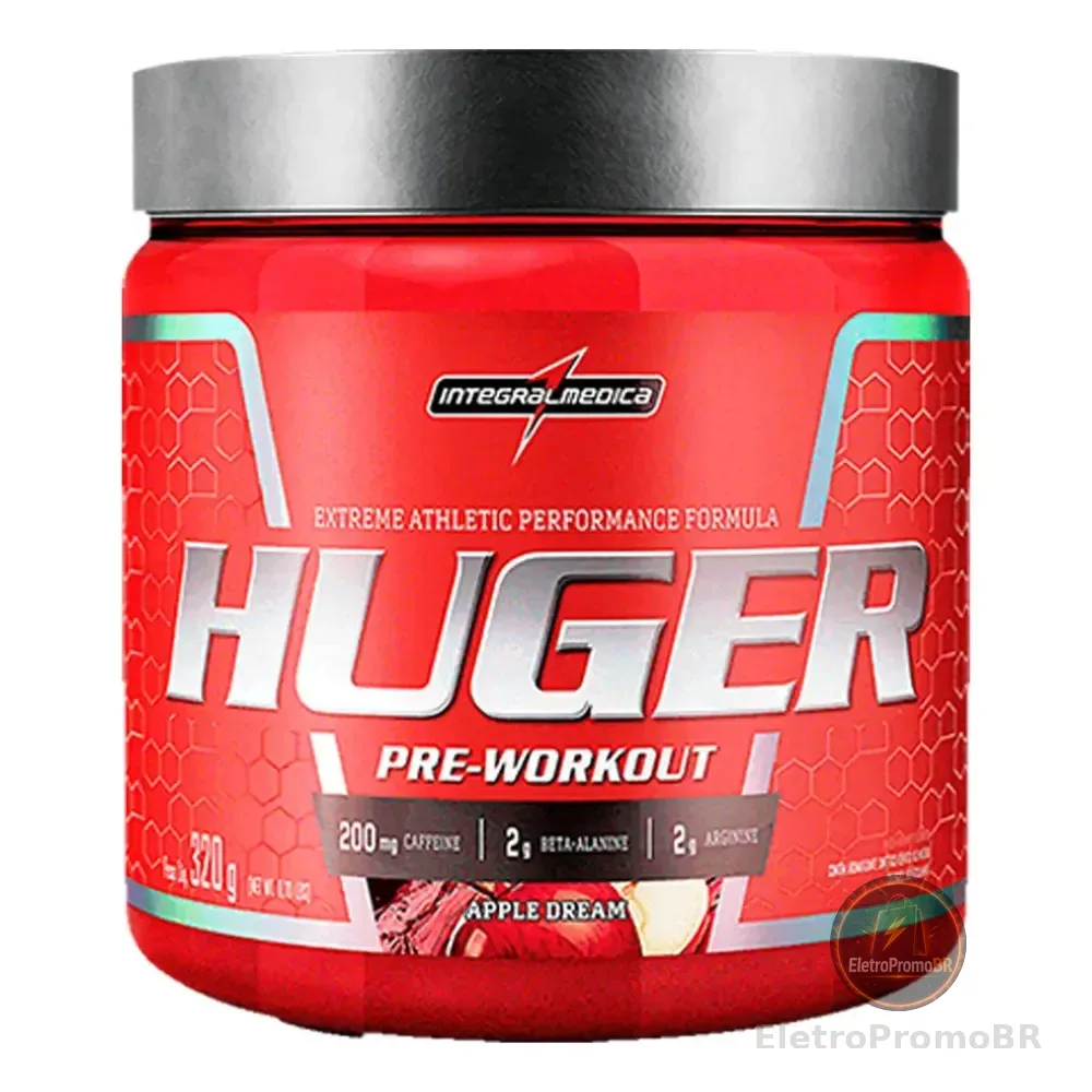 Pré-treino Huger 320g - Força, Foco E Energia - Apple Dream - Integralmedica Sonho De Maçã