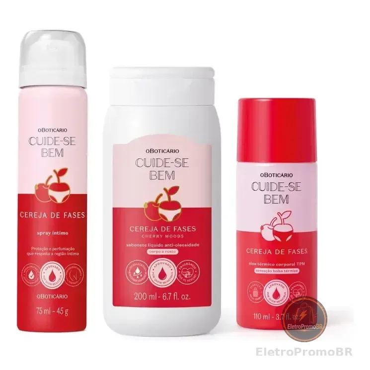Kit Cuide-se Bem Cereja De Fases O Boticário 3 Itens
