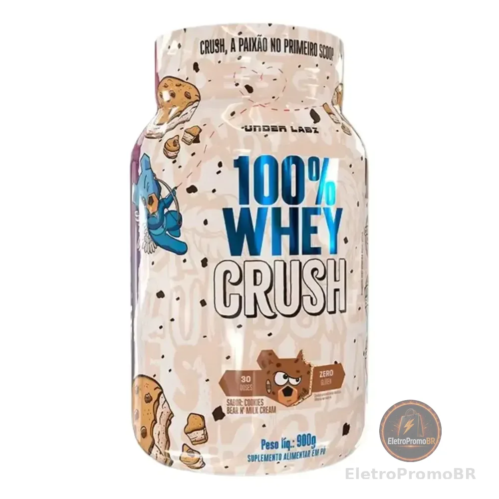 100% Whey Crush Pote 900g Under Labz Sabor Cookies Biscoitos