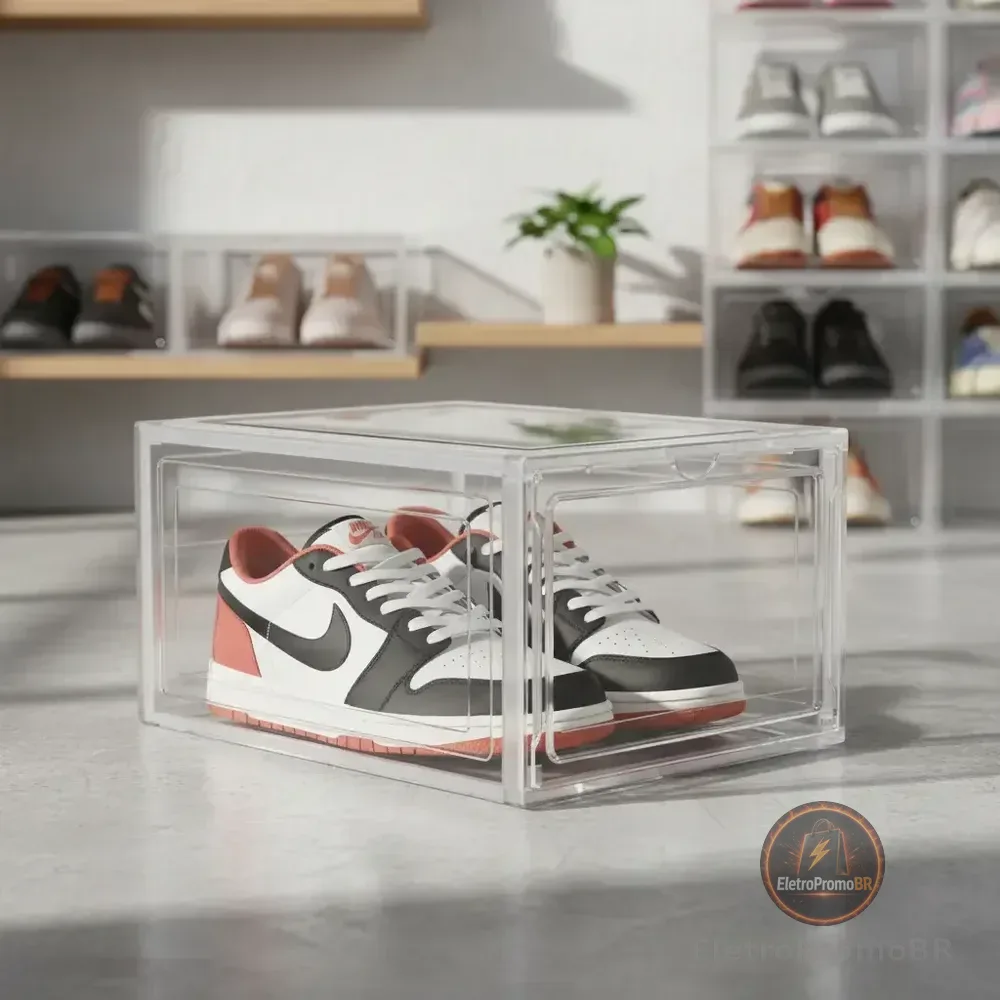 10 Caixas Sneaker Organizadora Transparente Tampa Acrílico 10 - Caixas