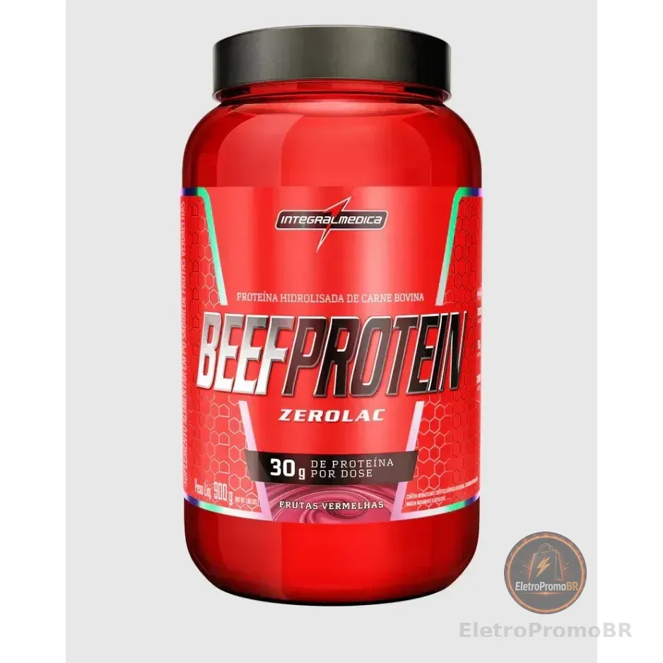 Suplemento Proteico + Integralmédica + Beef Protein + Zero Lactose E Sem Glúten + 900g Frutas Vermelhas