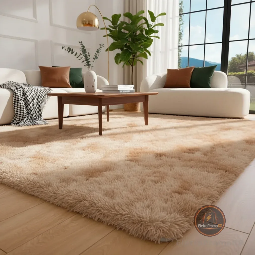 Tapete Sala 2,00x2,50 / 2,00x1,50 / 1,00x1,50 / 2,00x0,60 / 1,00x0,60 Peludo 4 Cm De Altura Shaggy Promoção