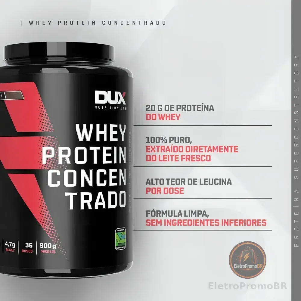 Whey Protein Concentrado Dux Nutrition Pó 900g Chocolate Branco