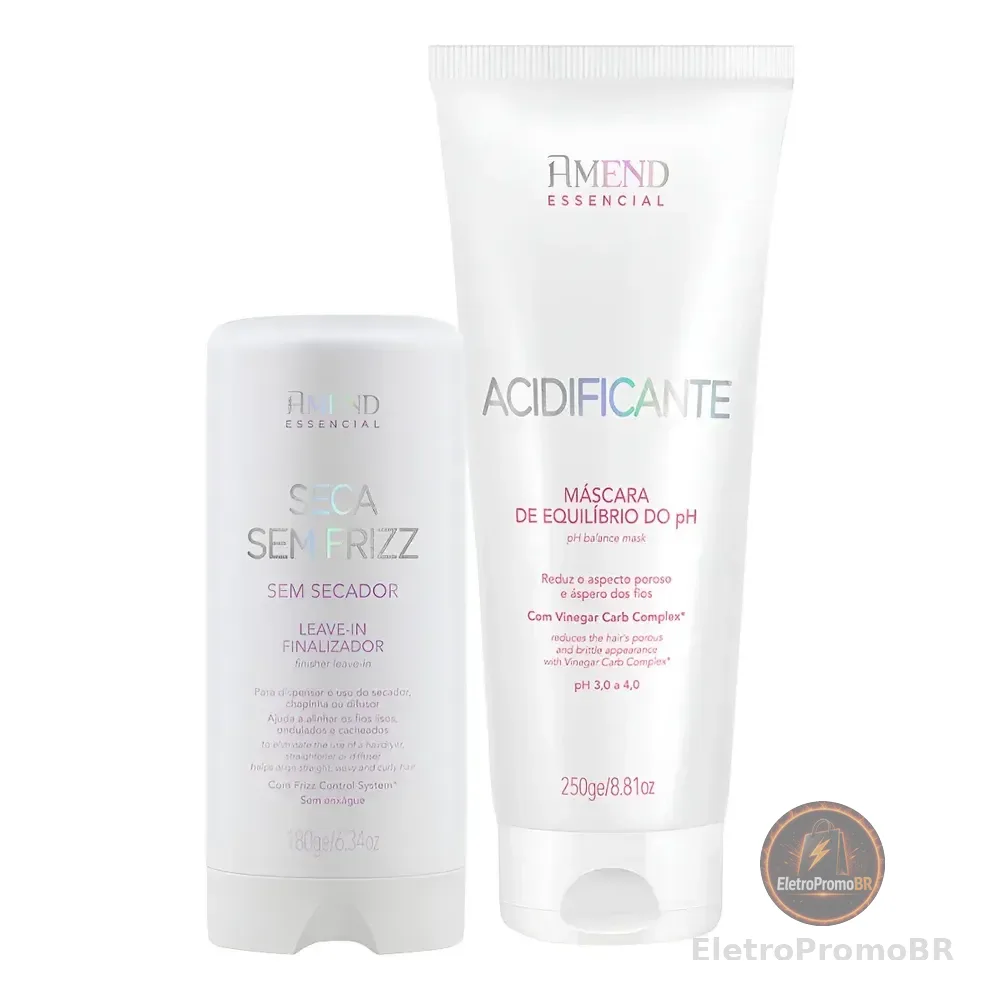 Kit Amend Acidificante Equilíbrio E Leave-in Seca Sem Frizz