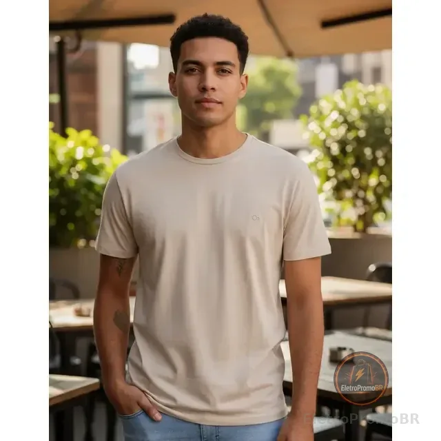 Camiseta Masculina Básica Slim Algodão - Várias Cores Ogochi