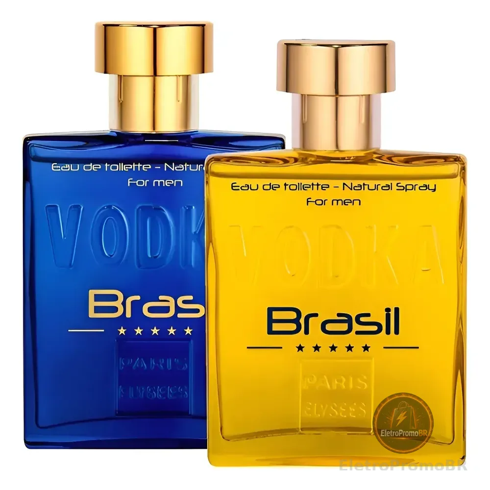 Kit Perfume Vodka Brasil Azul E Amarelo 100ml