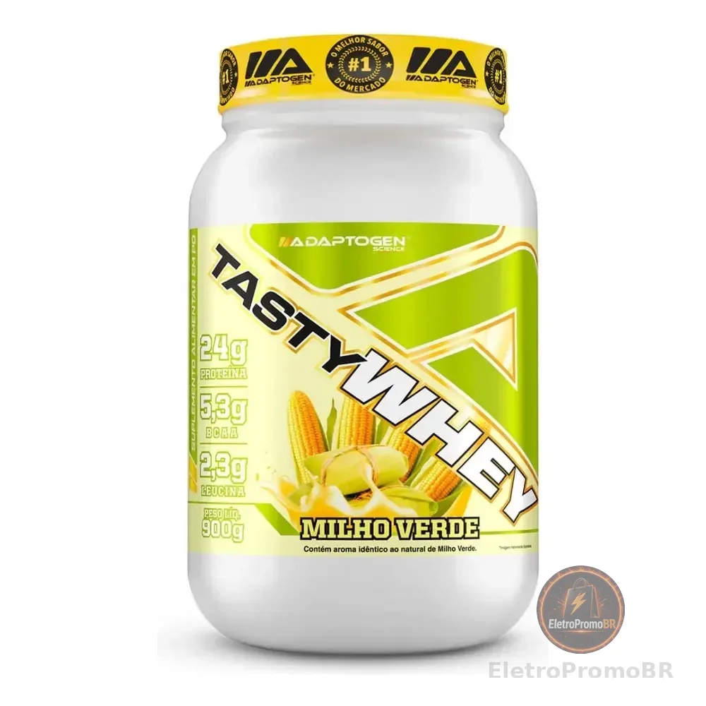 Suplemento Tasty Whey Gourmet 3w Whey Proteínas Adaptogen Science Pote 900g Sabor Milho Verde