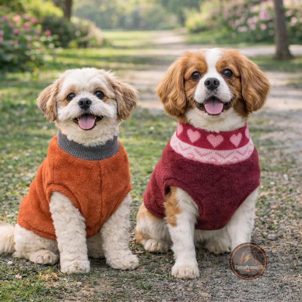 KIT 2 ROUPAS Inverno Cães e gatos PP ao XG–Tecido Soft  ou Tricot Confortável Várias Cores Tamanhos