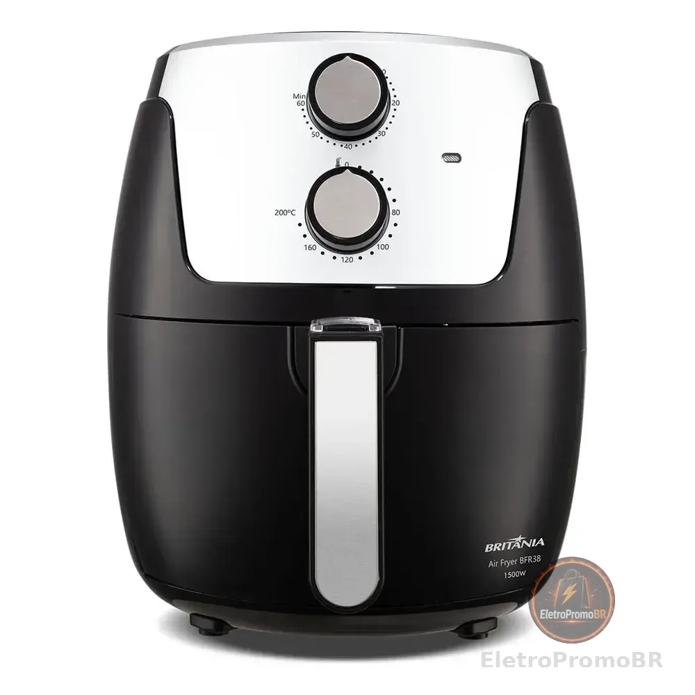 Air Fryer Britânia 4,2l Dura Mais 1500w Bfr38 220v Preto