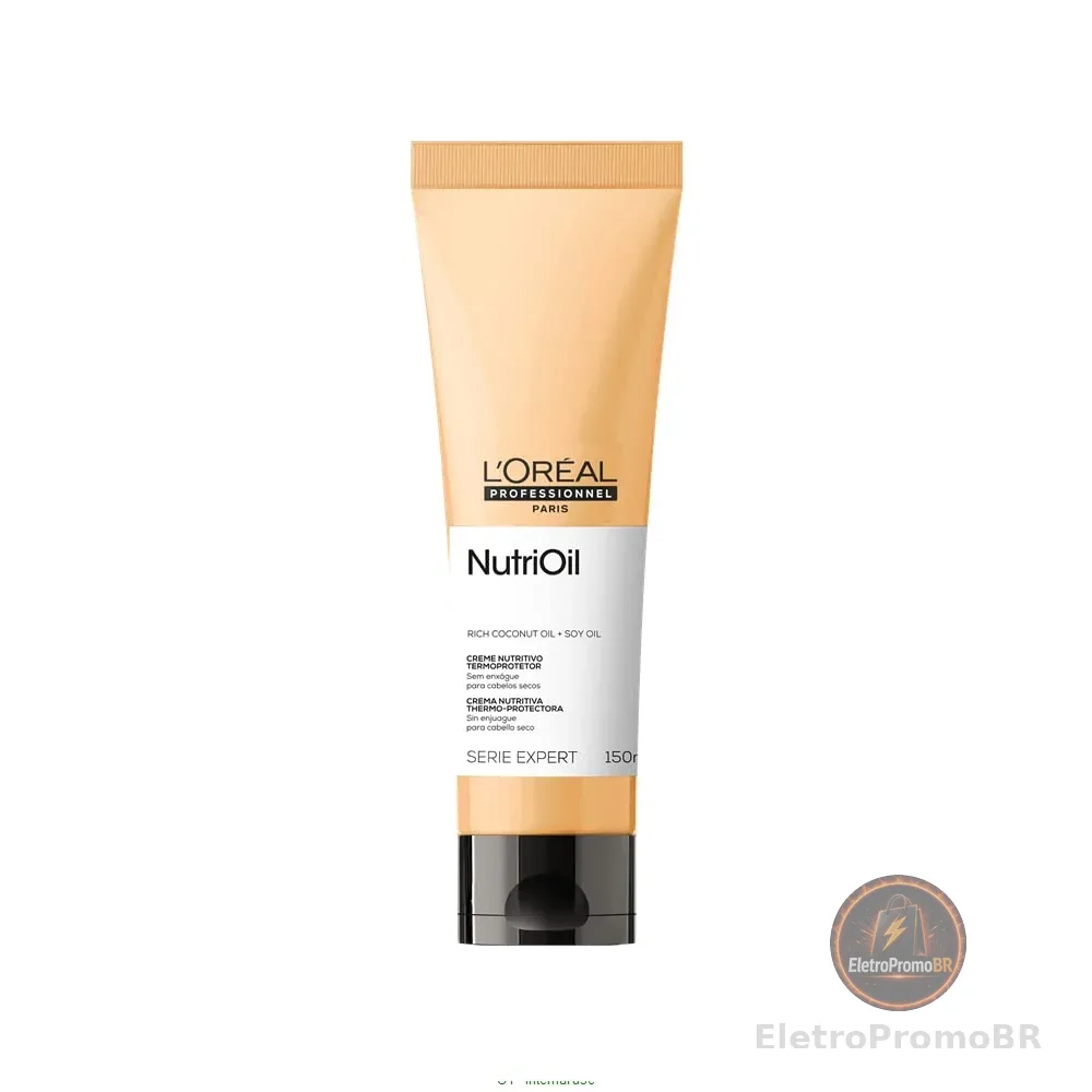 L'Oréal Professionnel NutriOil Leave-in, Hidratação e Nutrição Intensa para Cabelos Secos e Sem Brilho, com Óleo de Coco, Proteção Térmica e Antifrizz, 150ml