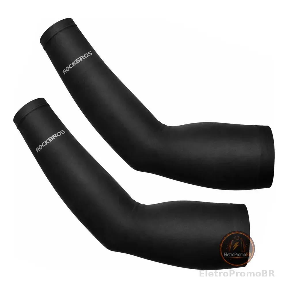 Manguito Rockbros Uv400 Térmico Corrida Ciclismo Proteção Solar Bike Moto Tamanho Único Preto