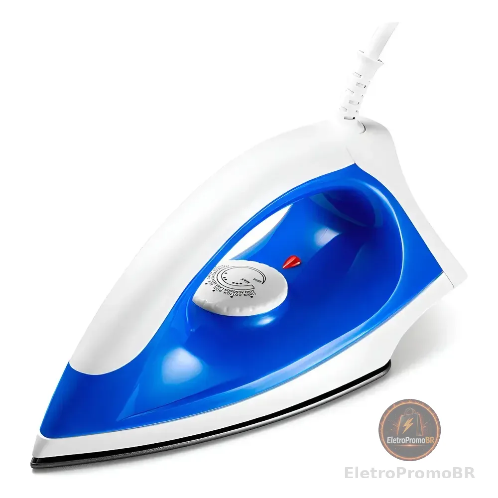 Ferro Elgin A Seco Branco Azul Iron Force Branco E Azul 220v