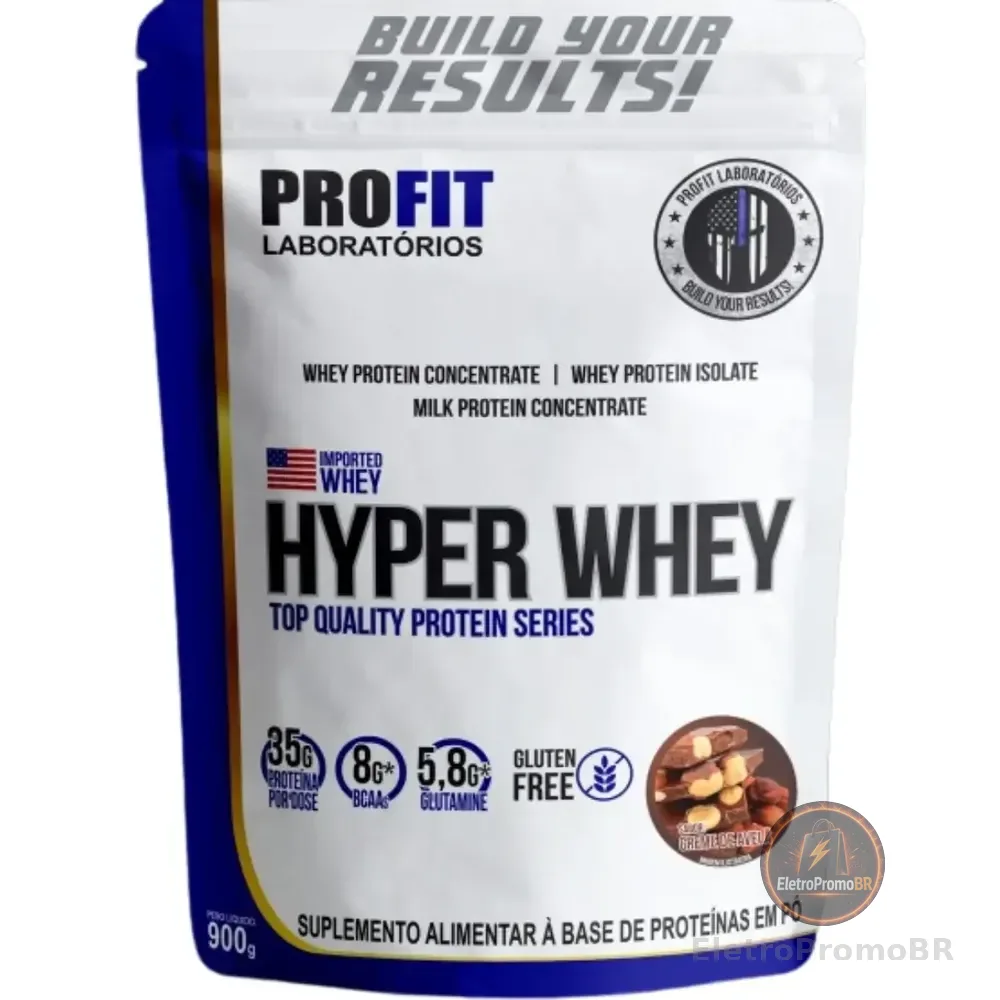 Hyper Whey 900g Isolado E Concentrado Profit Sabor Creme De Avelã