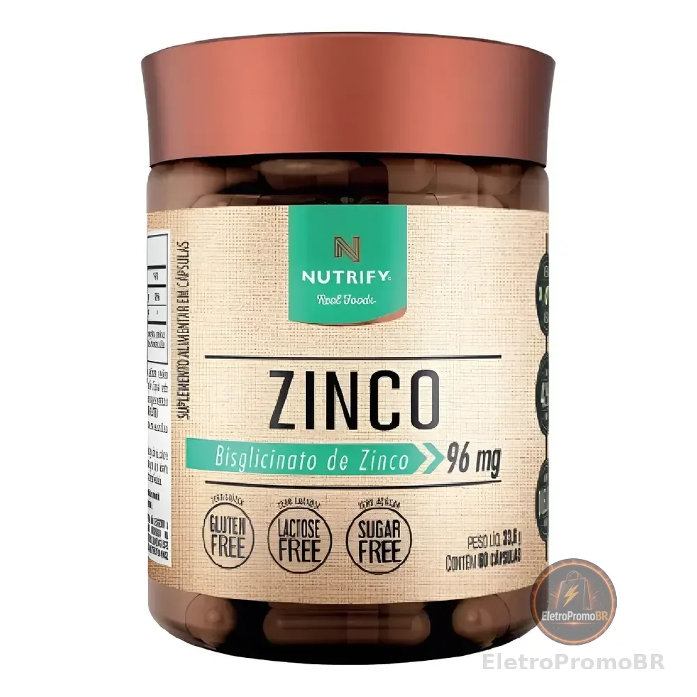 Zinco Em Cápsulas Quelato Vegano 60 Cápsulas - Nutrify      Neutro