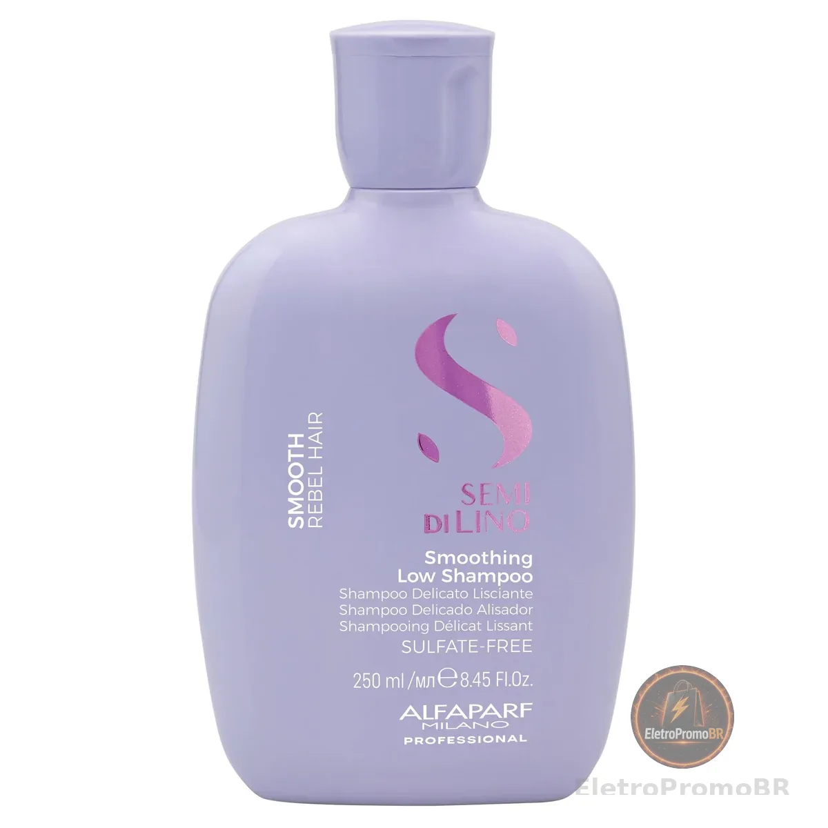 Alfaparf Milano Semi Di Lino Smooth, Shampoo Profissional para Cabelos Rebeldes, Controla, Hidrata e Alisa os Cabelos 250ml