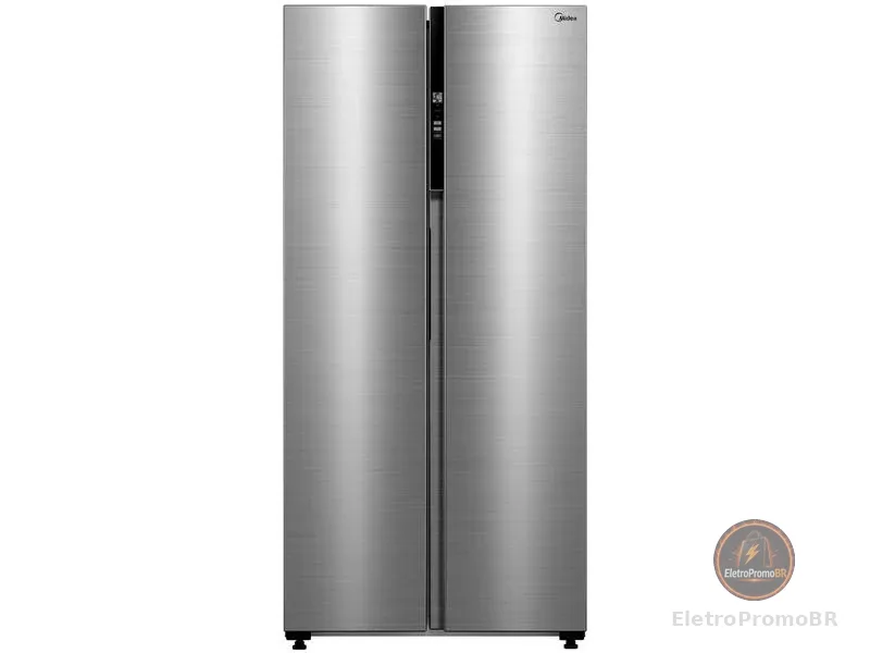 Geladeira Side By Side 442L Inverter Cor Inox Conectada Midea