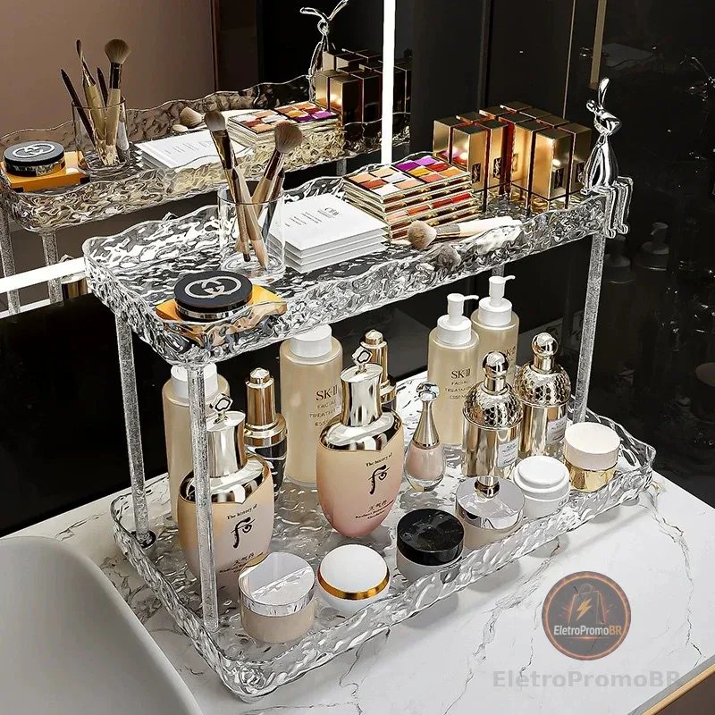 Prateleira Organizador Diamante Acrílico Porta Maquiagem Beleza