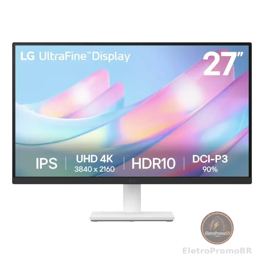 Monitor LG Ultrafine - Tela Ips Uhd 4k 27 , Hdr10, Dci-p3 90%, Dynamic Action Sync  27us500-w Branco 127/220v