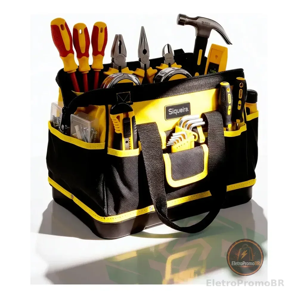 Bolsa De Lona Maleta Para Ferramentas 14 Polegadas Profissional Bolsos Reforçada S Siqueira Amarelo Preto/amarelo
