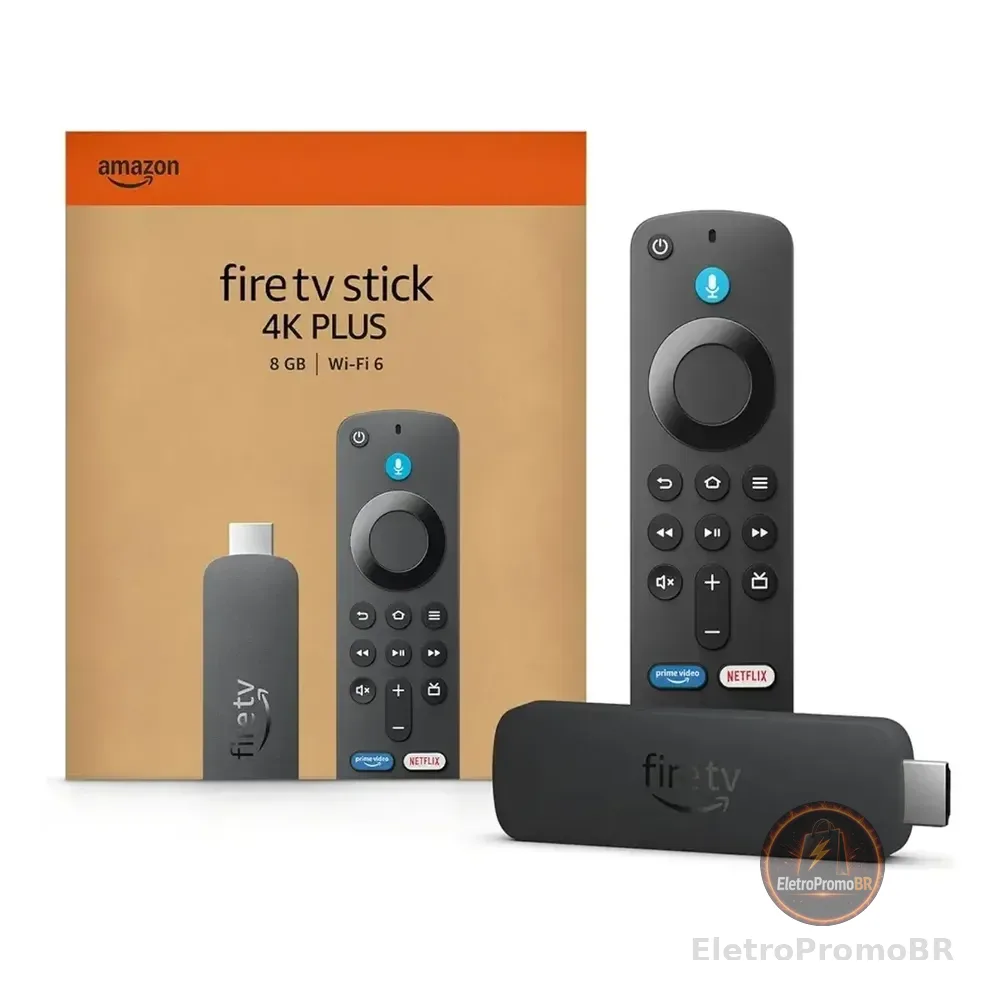 Amazon Fire Tv Stick 4k Plus Wifi6 Jogue Xbox Game Pass Cor Preto Tipo De Controle Remoto De Voz