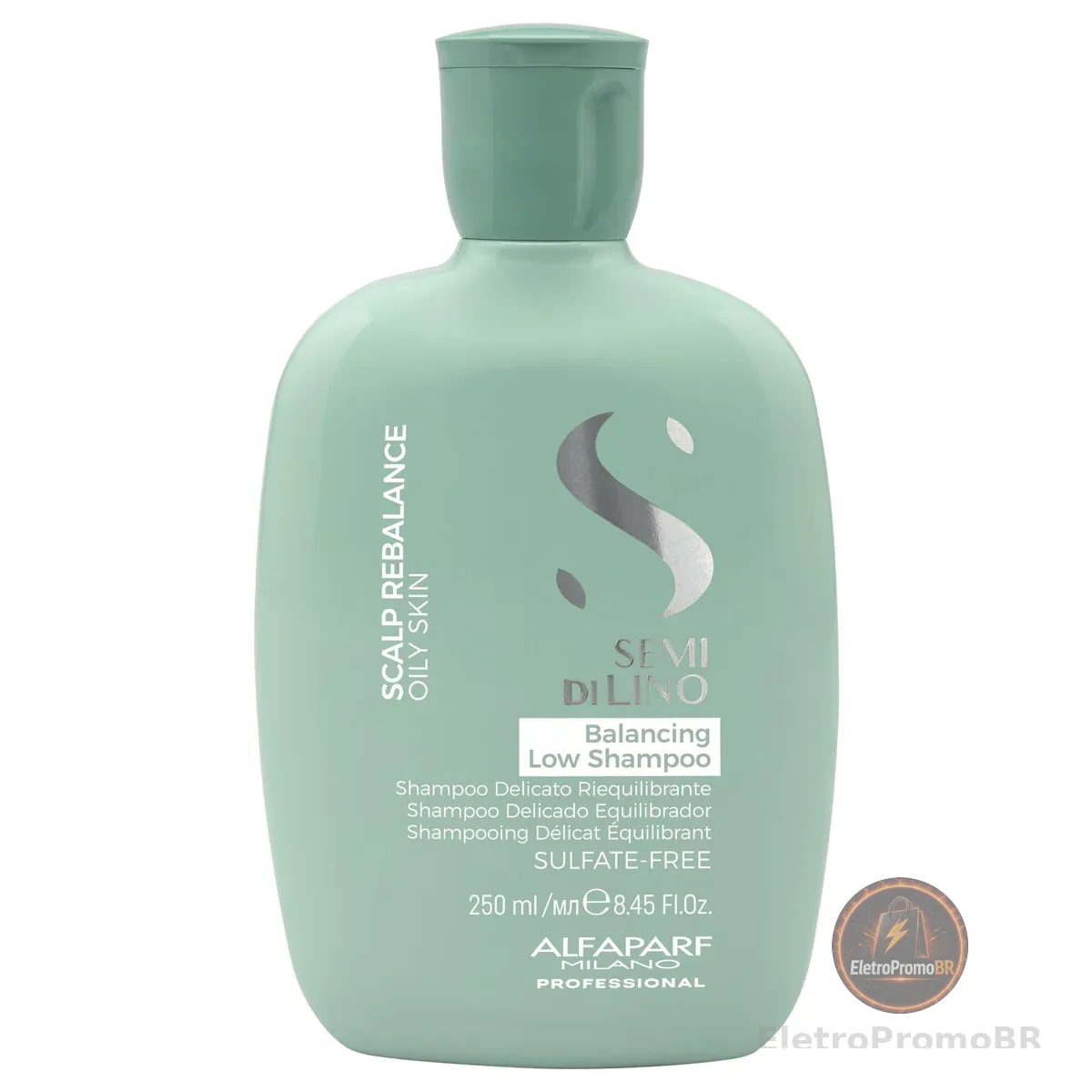 Alfaparf Milano Semi Di Lino Scalp Rebalance Balancing Low Shampoo - Shampoo Sem Sulfato - Para Oleosidade Excessiva e Caspas - Qualidade Profissional de Salão 250ml