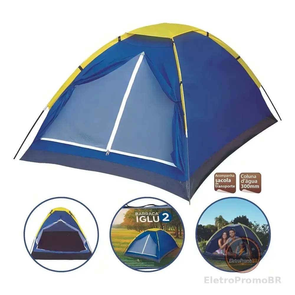 Barraca Camping Iglu Para 2 Pessoas Azul - Mor