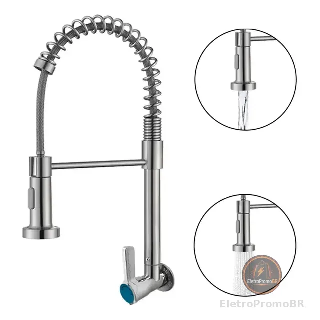 Torneira De Cozinha Monocomando Parede Para Pia Gourmet