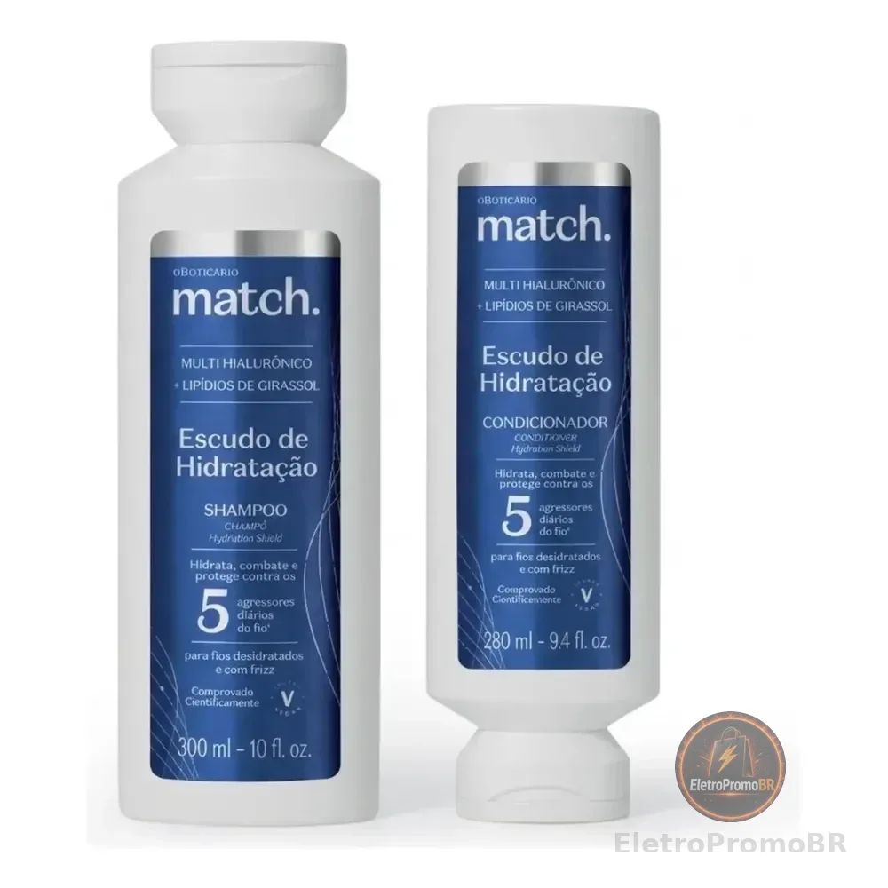 Combo Match Escudo De Hidratação: Shampoo 300ml + Condiciona