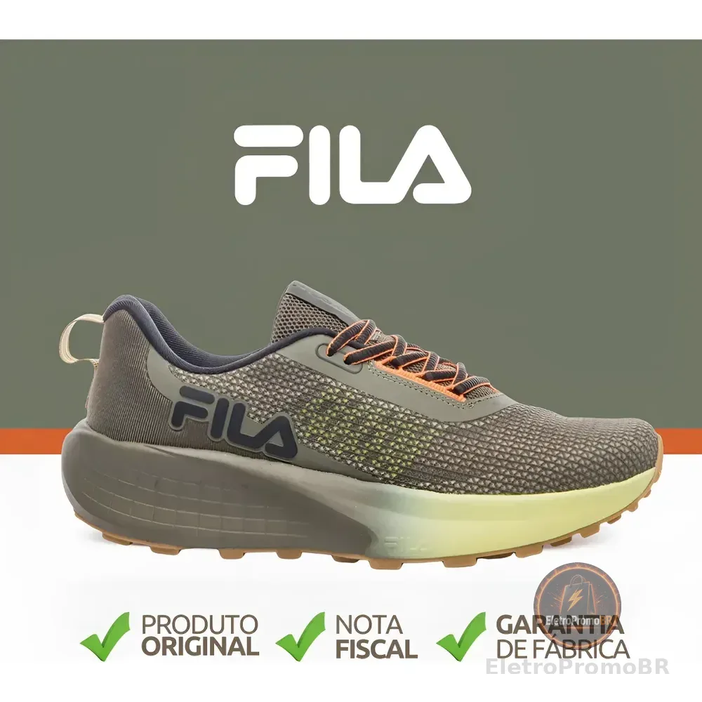 Tênis Fila Masculino Skywind Esportivo Corrida Trilha Oferta Oliva/preto/verde 41 Br